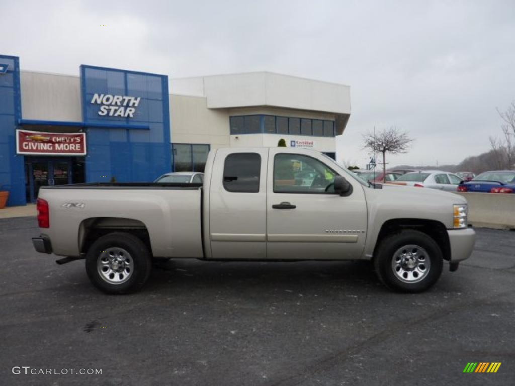 2008 Silverado 1500 LS Extended Cab 4x4 - Silver Birch Metallic / Dark Titanium photo #2