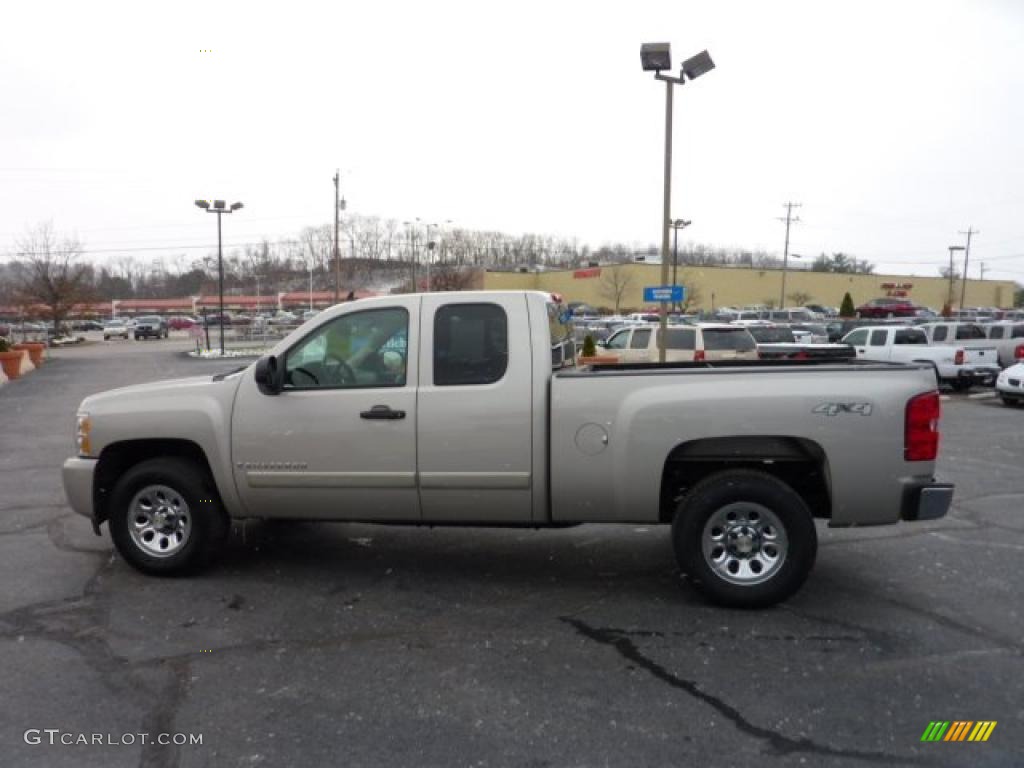 2008 Silverado 1500 LS Extended Cab 4x4 - Silver Birch Metallic / Dark Titanium photo #6