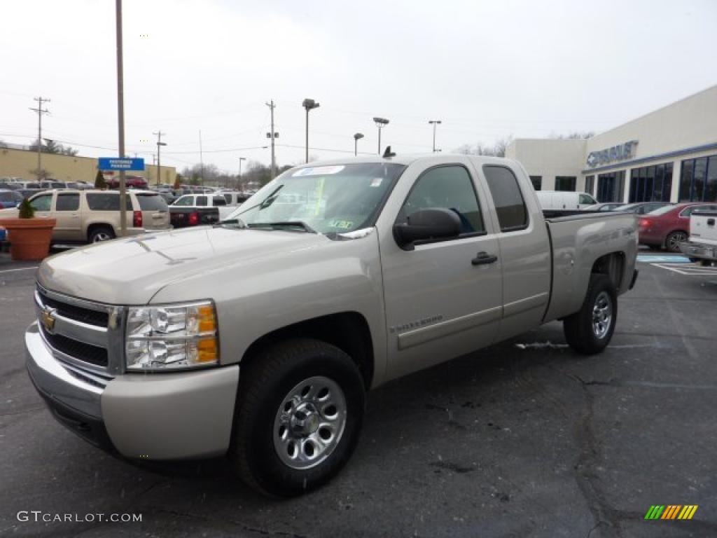 2008 Silverado 1500 LS Extended Cab 4x4 - Silver Birch Metallic / Dark Titanium photo #10