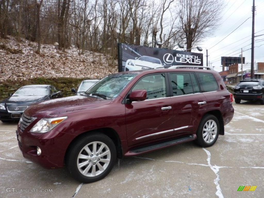 2008 LX 570 - Noble Spinel Red Mica / Dark Gray photo #1