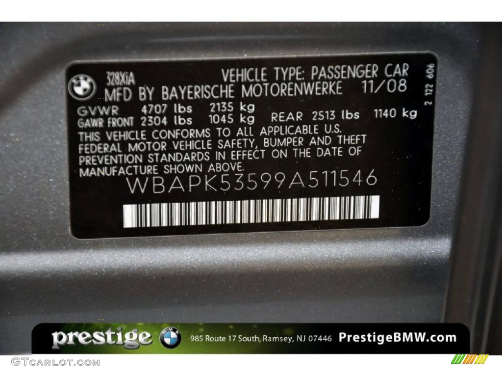 2009 3 Series 328xi Sedan - Space Grey Metallic / Black photo #12