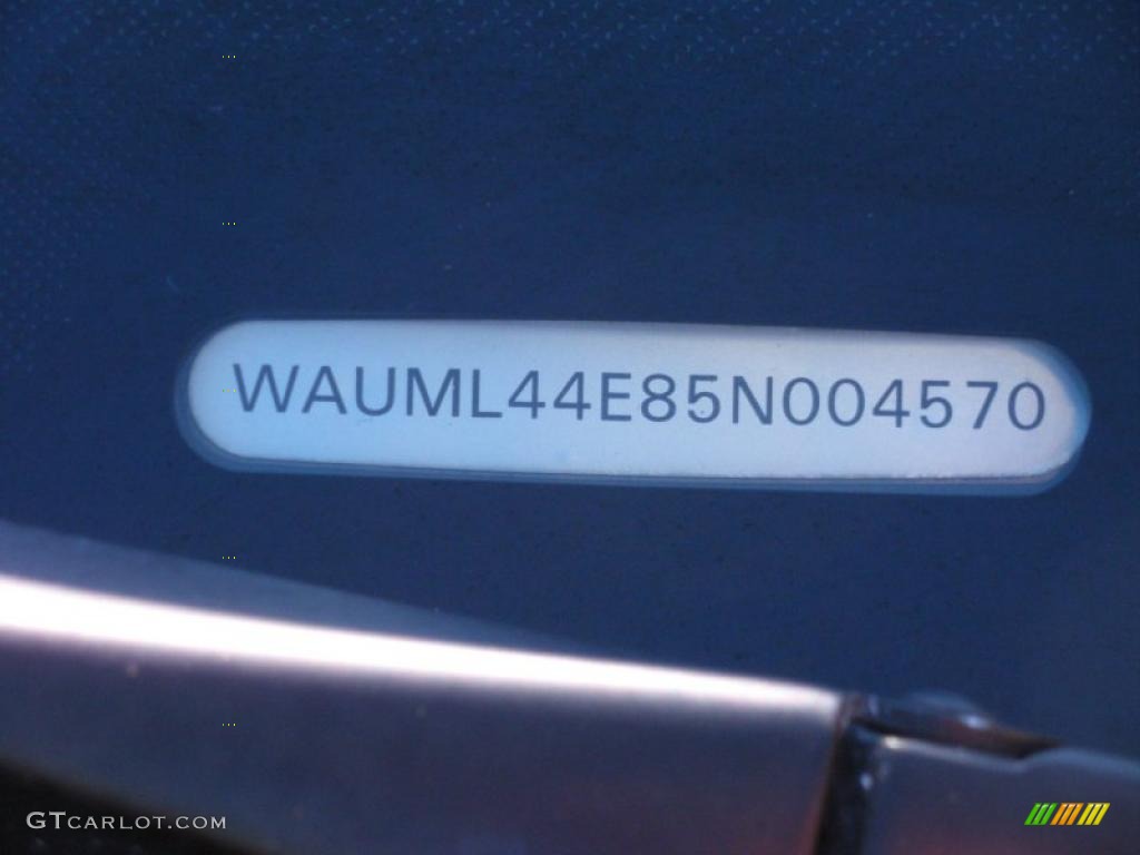 2005 Audi A8 L 4.2 quattro Info Tag Photo #41159188