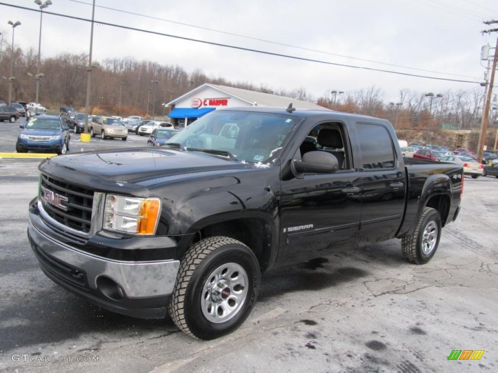 2008 Sierra 1500 SLE Crew Cab 4x4 - Onyx Black / Ebony photo #5