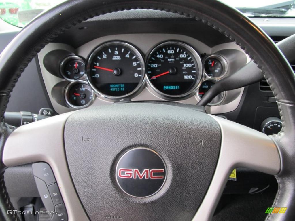 2008 GMC Sierra 1500 SLE Crew Cab 4x4 Ebony Steering Wheel Photo #41163888