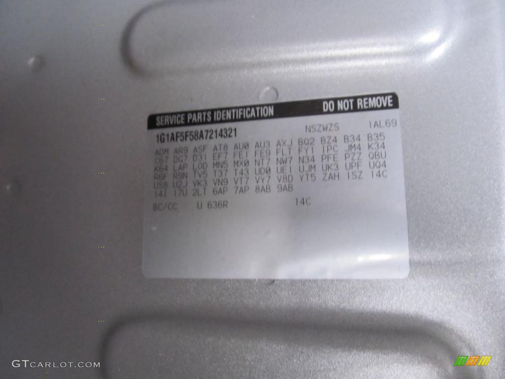 2010 Cobalt LT Sedan - Silver Ice Metallic / Gray photo #23