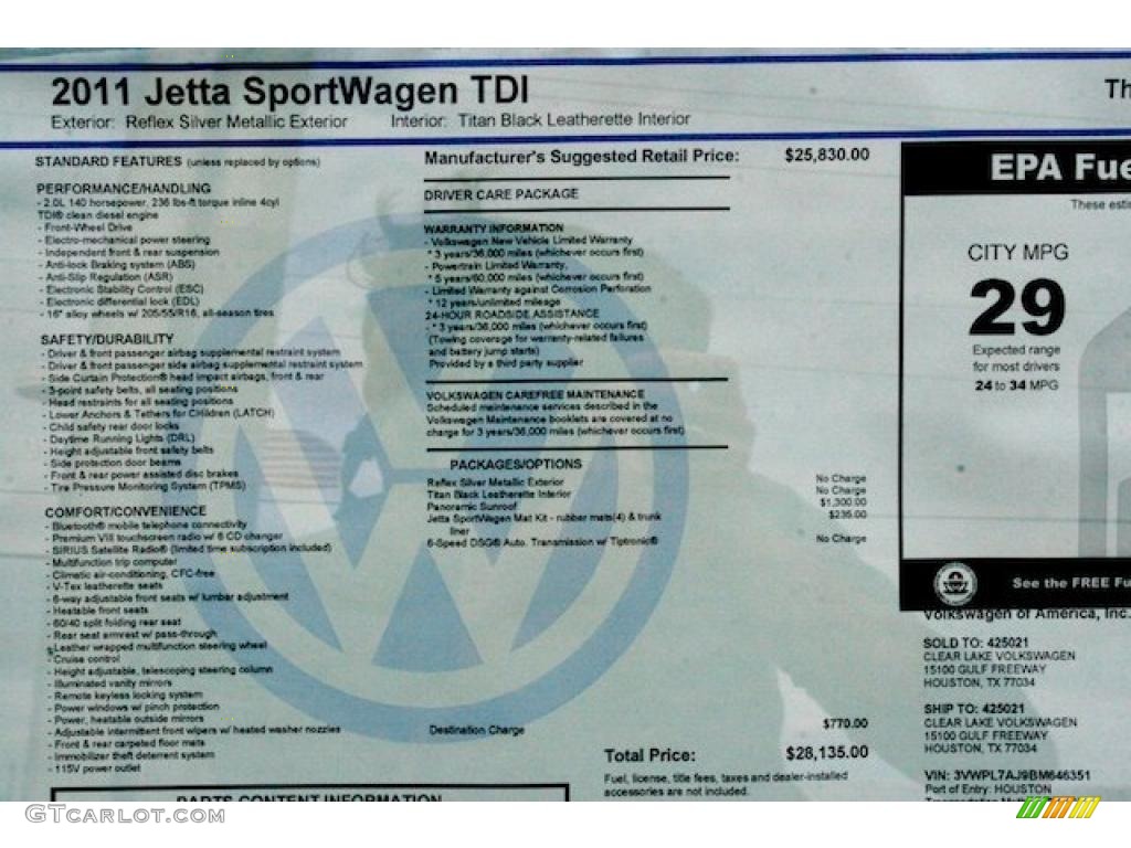 2011 Jetta TDI SportWagen - Reflex Silver Metallic / Titan Black photo #20