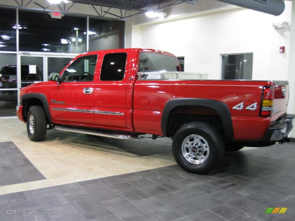 2006 Sierra 2500HD SLT Extended Cab 4x4 - Fire Red / Dark Pewter photo #7
