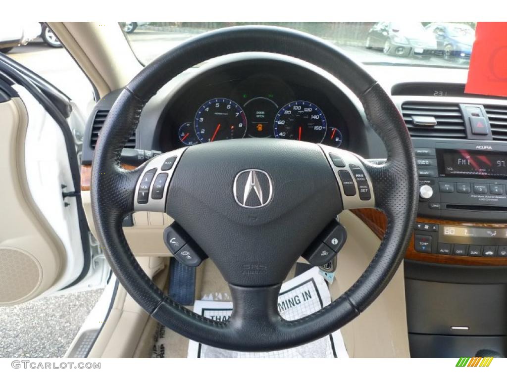2008 Acura TSX Sedan Parchment Steering Wheel Photo #41170674