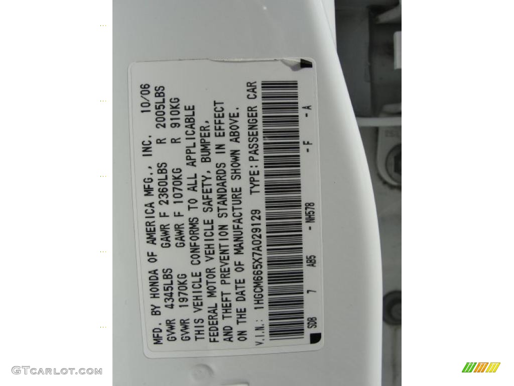 2007 Accord EX-L V6 Sedan - Taffeta White / Ivory photo #50