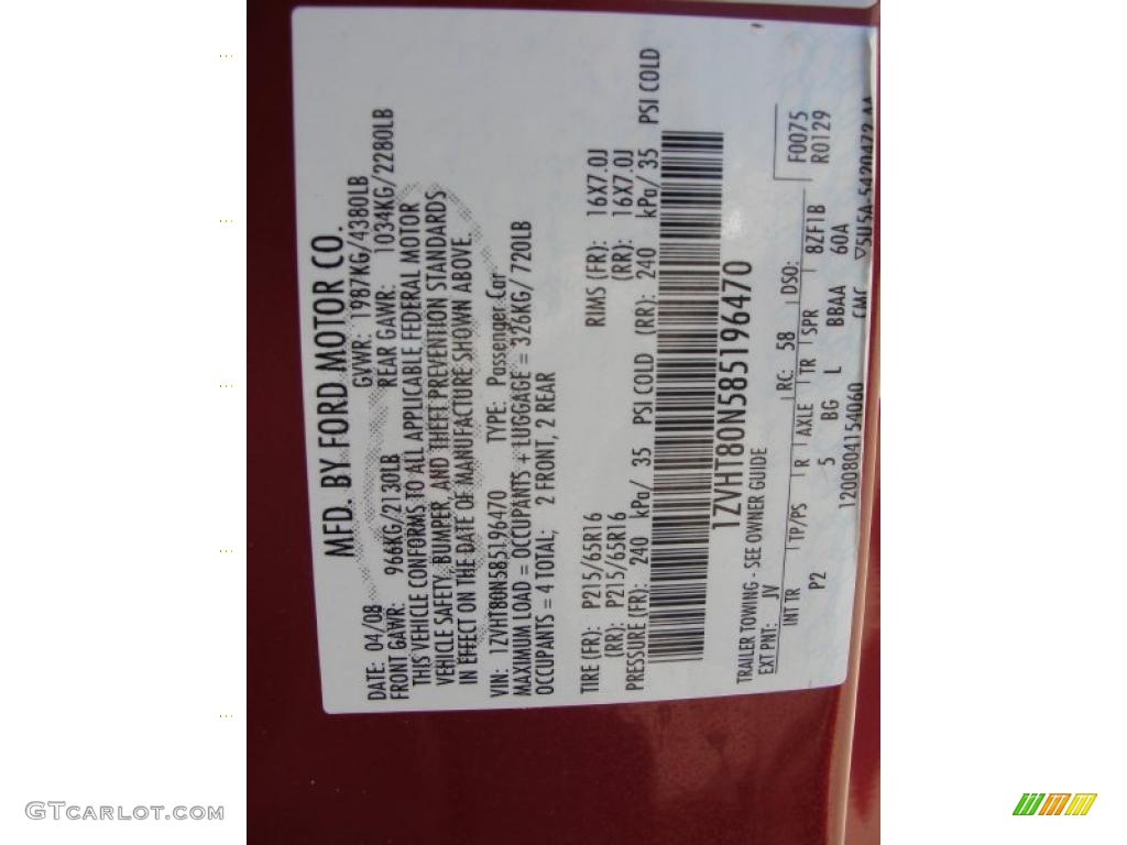 2008 Mustang V6 Deluxe Coupe - Dark Candy Apple Red / Light Graphite photo #59