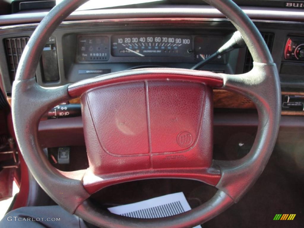 1995 Buick LeSabre Custom Burgundy Steering Wheel Photo #41176470