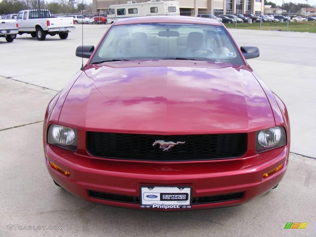 2007 Mustang V6 Deluxe Coupe - Redfire Metallic / Medium Parchment photo #3