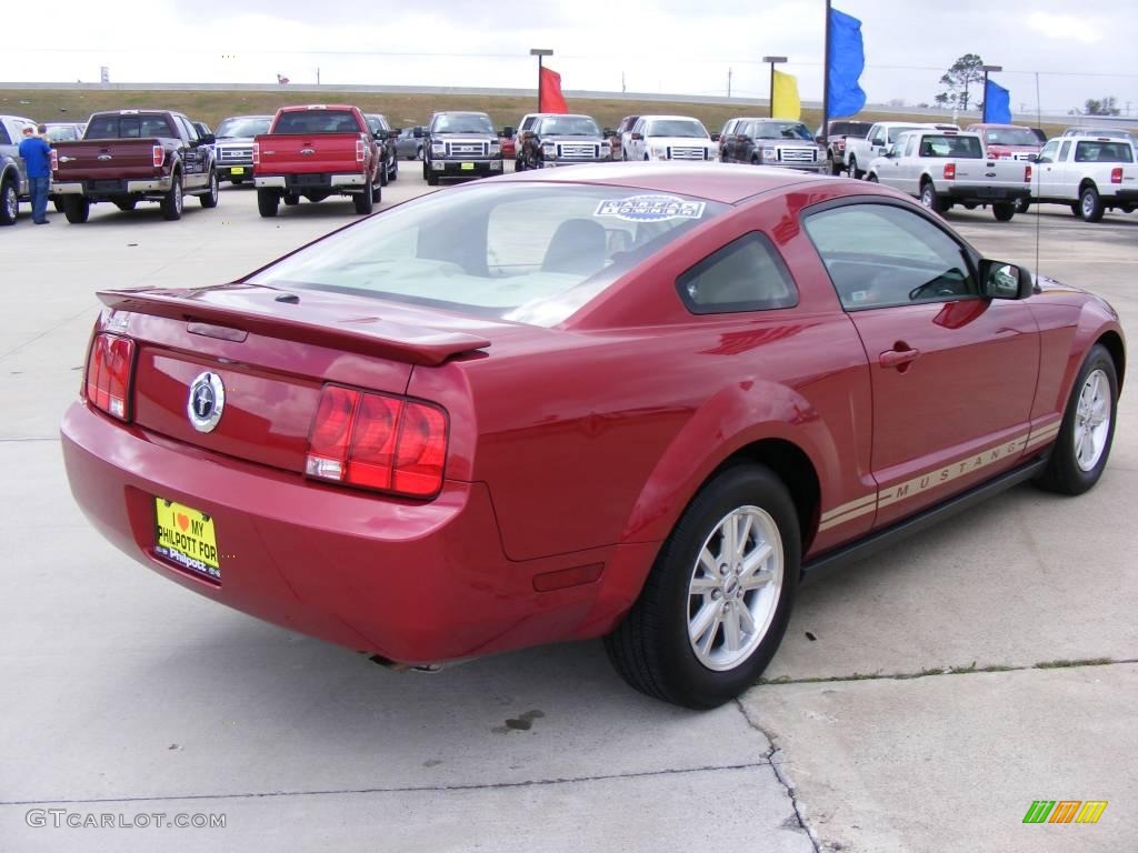 2007 Mustang V6 Deluxe Coupe - Redfire Metallic / Medium Parchment photo #6