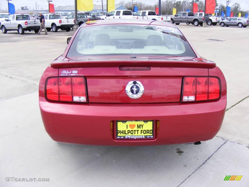 2007 Mustang V6 Deluxe Coupe - Redfire Metallic / Medium Parchment photo #7