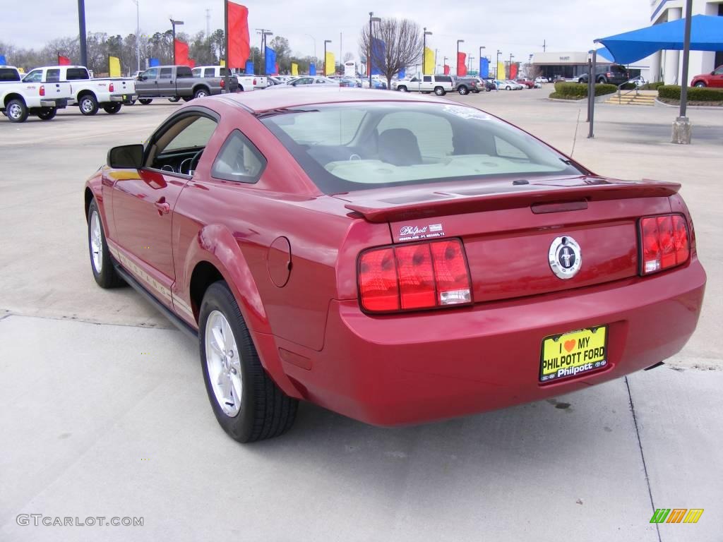 2007 Mustang V6 Deluxe Coupe - Redfire Metallic / Medium Parchment photo #8