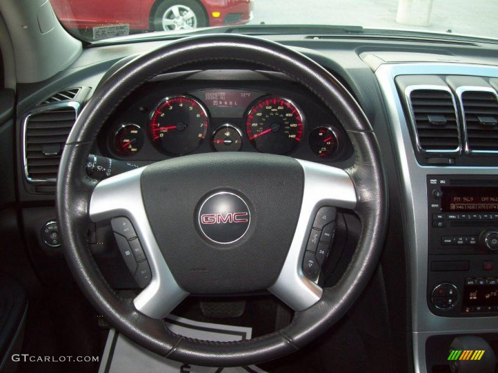 2009 GMC Acadia SLE AWD Ebony Steering Wheel Photo #41185602