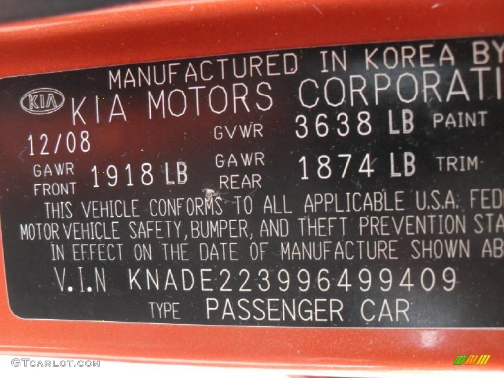 2009 Rio LX Sedan - Sunset Orange / Gray photo #6