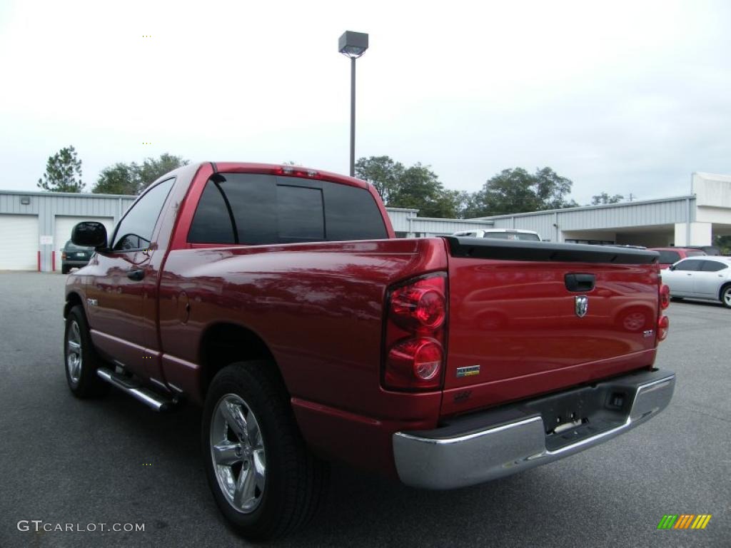 2008 Ram 1500 SLT Regular Cab - Inferno Red Crystal Pearl / Khaki photo #3