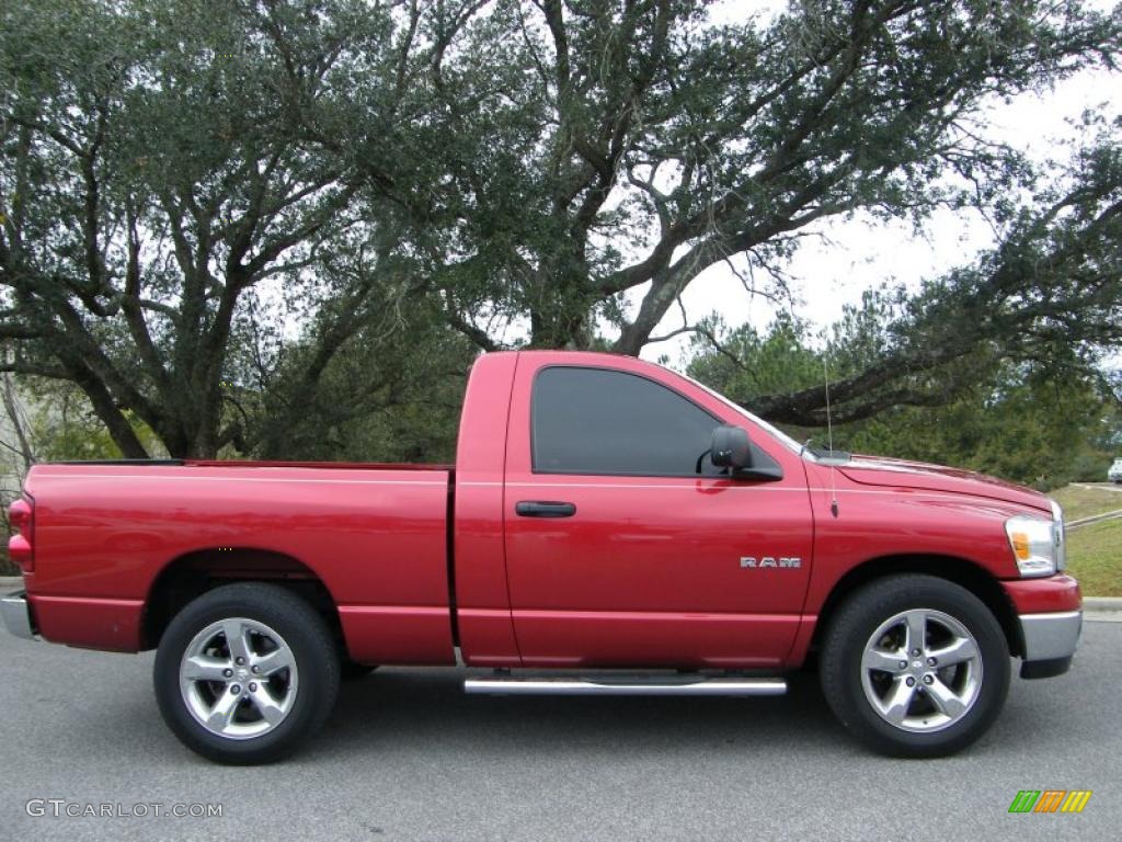 2008 Ram 1500 SLT Regular Cab - Inferno Red Crystal Pearl / Khaki photo #6