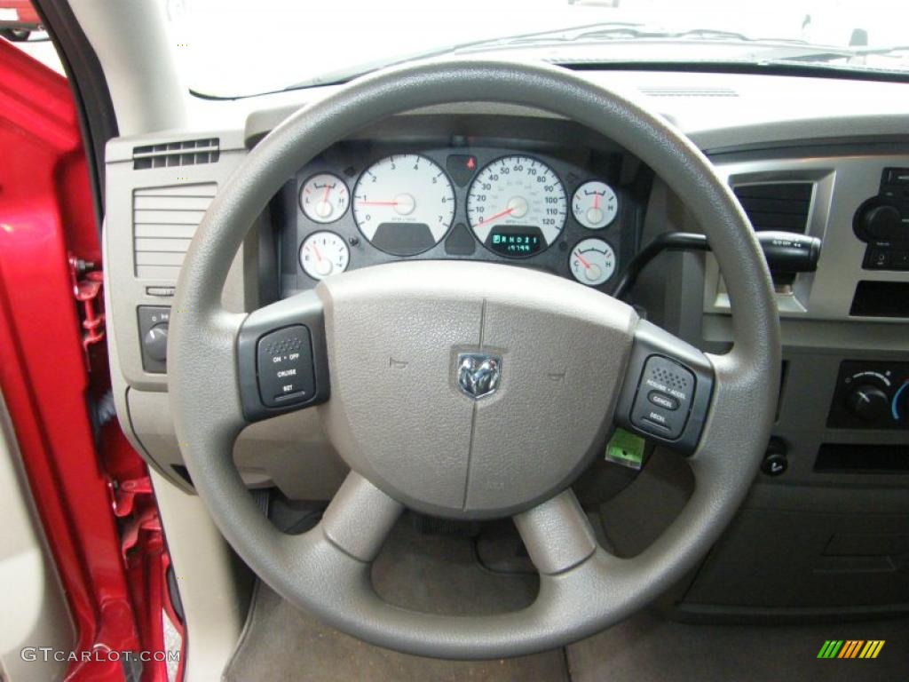 2008 Dodge Ram 1500 SLT Regular Cab Khaki Steering Wheel Photo #41189658