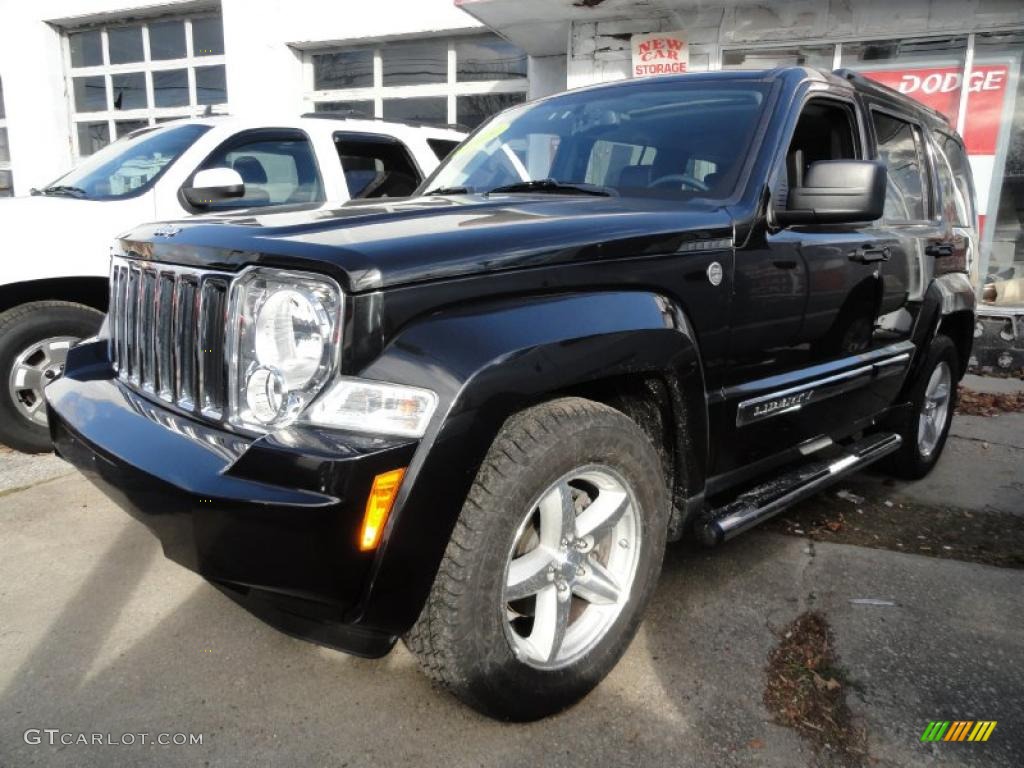 2009 Liberty Limited 4x4 - Brilliant Black Crystal Pearl / Dark Slate Gray Mckinley Leather photo #1