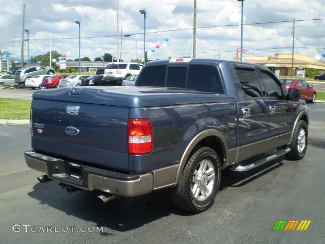 2004 F150 Lariat SuperCrew - Medium Wedgewood Blue Metallic / Tan photo #5