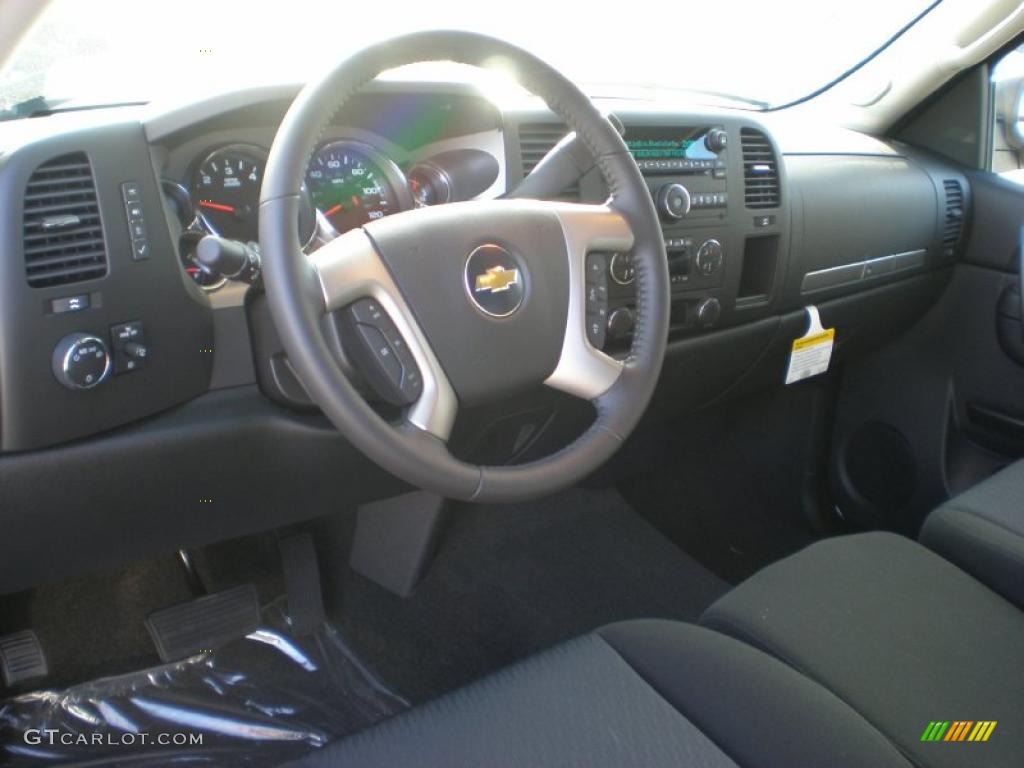 Ebony Interior 2011 Chevrolet Silverado 1500 LT Extended Cab 4x4 Photo #41200714
