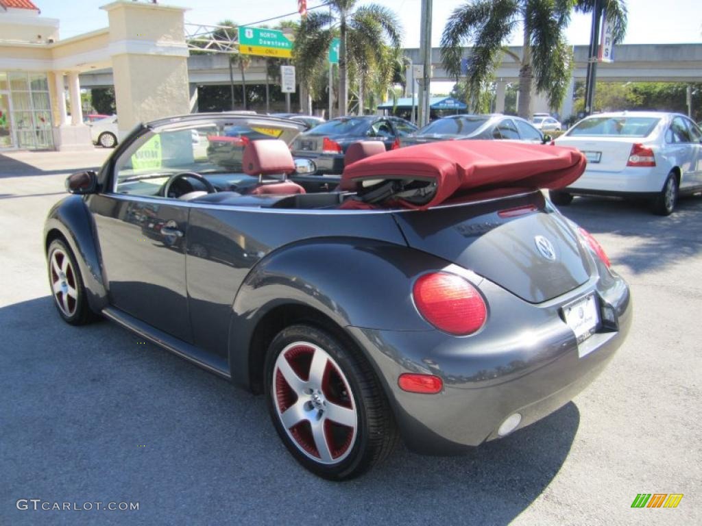 2005 New Beetle Dark Flint Edition Convertible - Dark Flint Metallic / Bordeaux Red photo #3