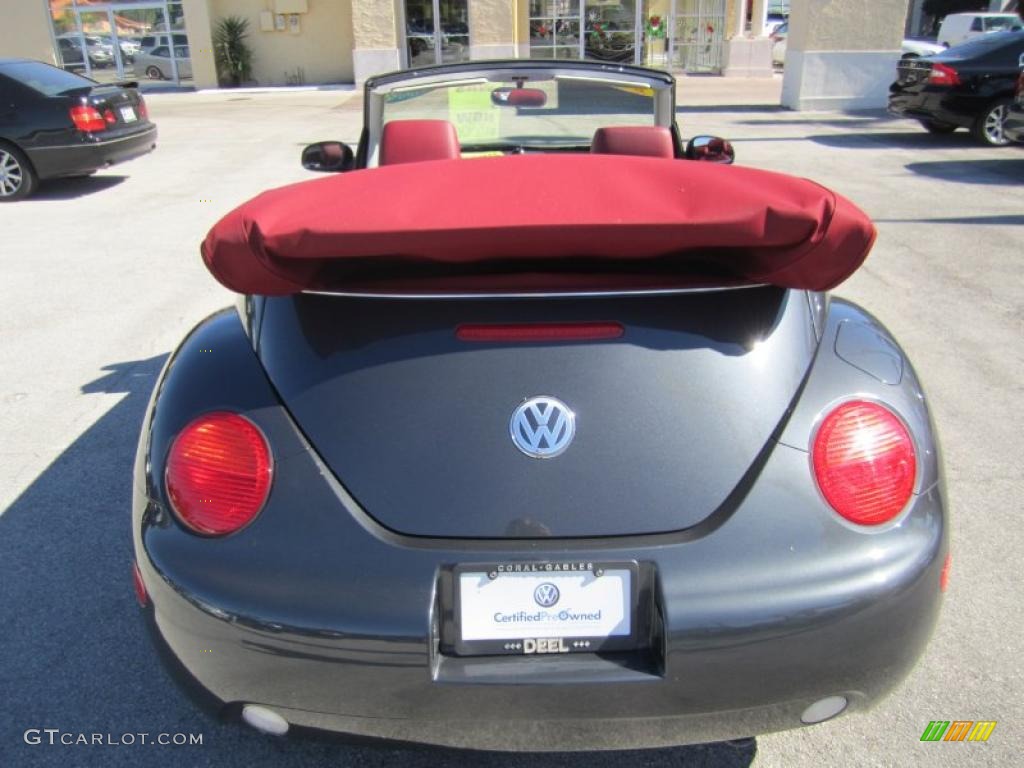2005 New Beetle Dark Flint Edition Convertible - Dark Flint Metallic / Bordeaux Red photo #4