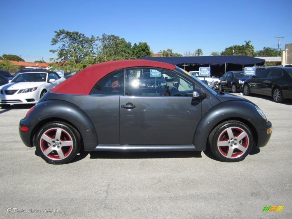 2005 New Beetle Dark Flint Edition Convertible - Dark Flint Metallic / Bordeaux Red photo #6