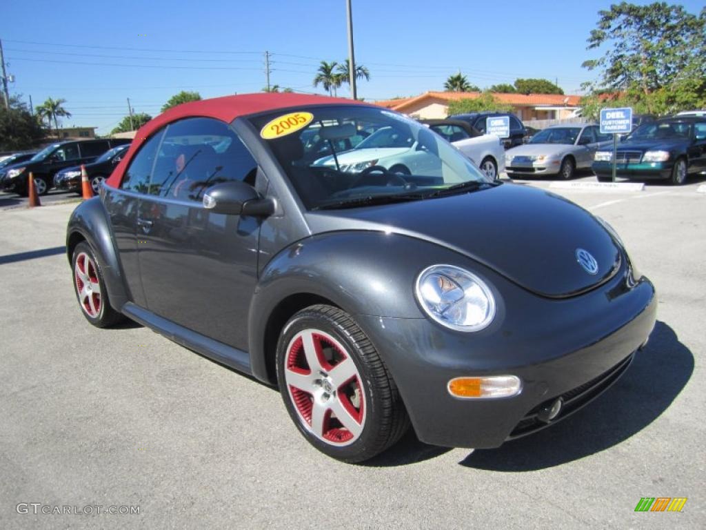 2005 New Beetle Dark Flint Edition Convertible - Dark Flint Metallic / Bordeaux Red photo #7