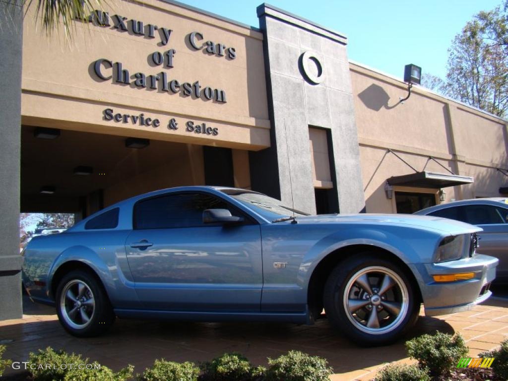 2006 Mustang GT Premium Coupe - Windveil Blue Metallic / Dark Charcoal photo #34