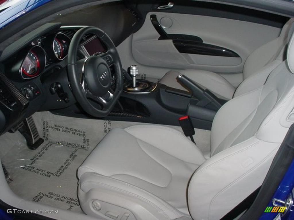 Fine Nappa Limestone Grey Leather Interior 2009 Audi R8 4.2 FSI quattro Photo #41203614