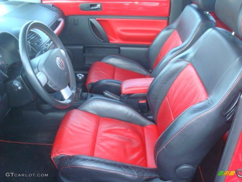Black/Red Interior 2003 Volkswagen New Beetle GLS 1.8T Coupe Photo #41207342