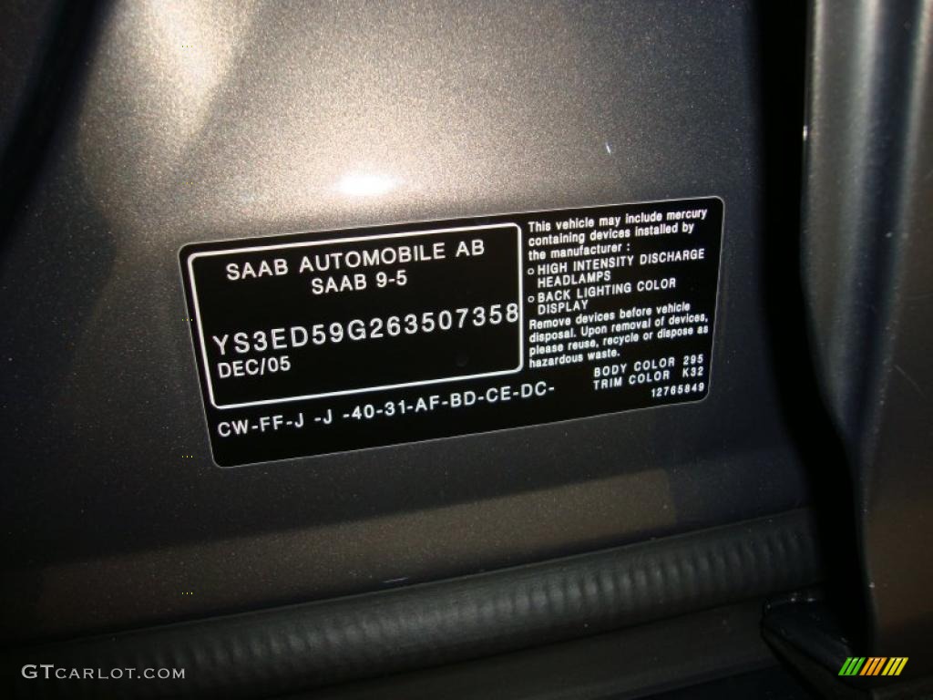 2006 Saab 9-5 2.3T SportCombi Wagon Color Code Photos