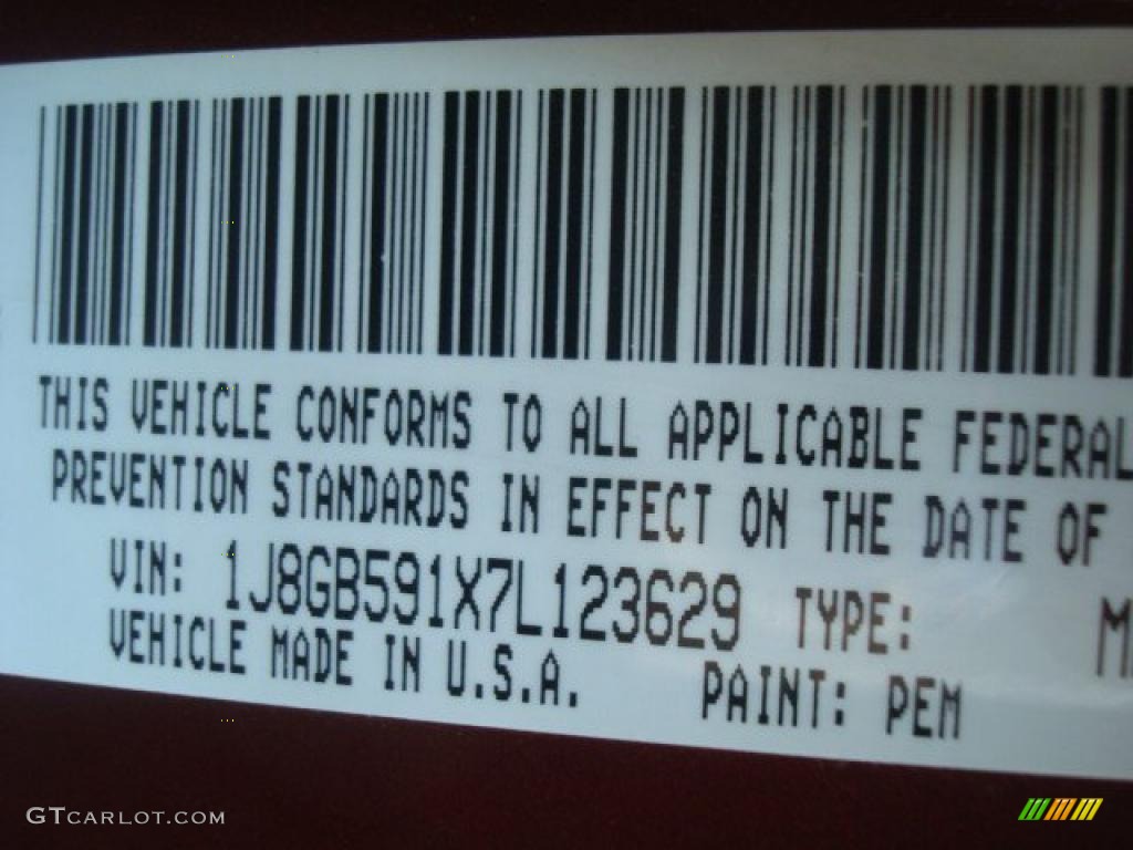 2007 Wrangler Unlimited Color Code PEM for Red Rock Crystal Pearl Photo #41209115