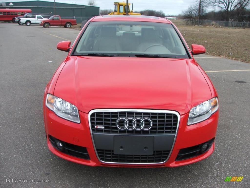 2008 A4 2.0T quattro S-Line Sedan - Brilliant Red / Beige photo #2
