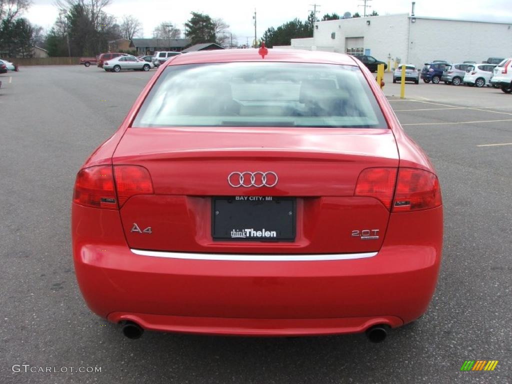 2008 A4 2.0T quattro S-Line Sedan - Brilliant Red / Beige photo #5