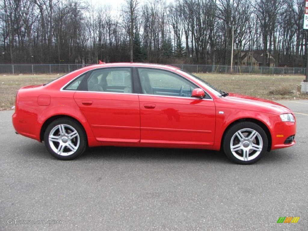 2008 A4 2.0T quattro S-Line Sedan - Brilliant Red / Beige photo #8