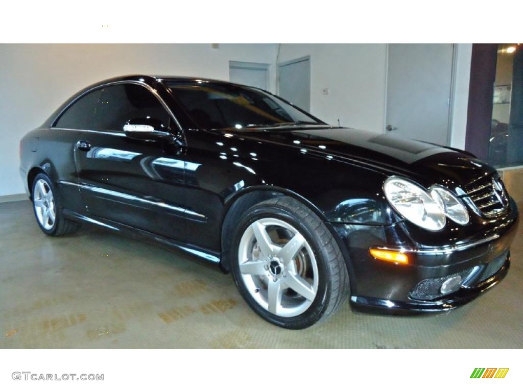 2005 CLK 500 Coupe - Black / Charcoal/Dark Blue photo #1