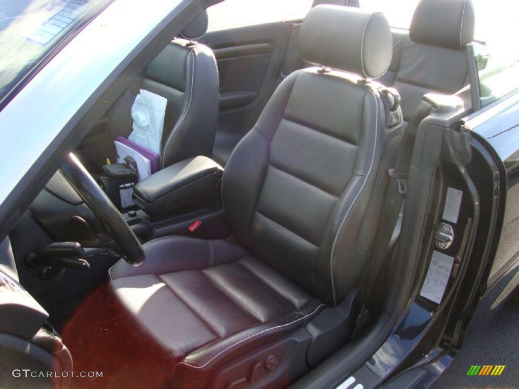 Ebony Interior 2005 Audi S4 4.2 quattro Cabriolet Photo #41211043