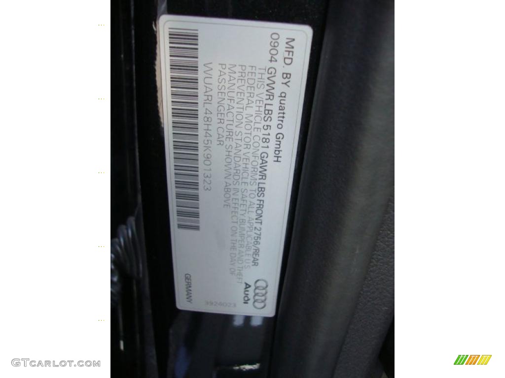 2005 Audi S4 4.2 quattro Cabriolet Info Tag Photo #41211475