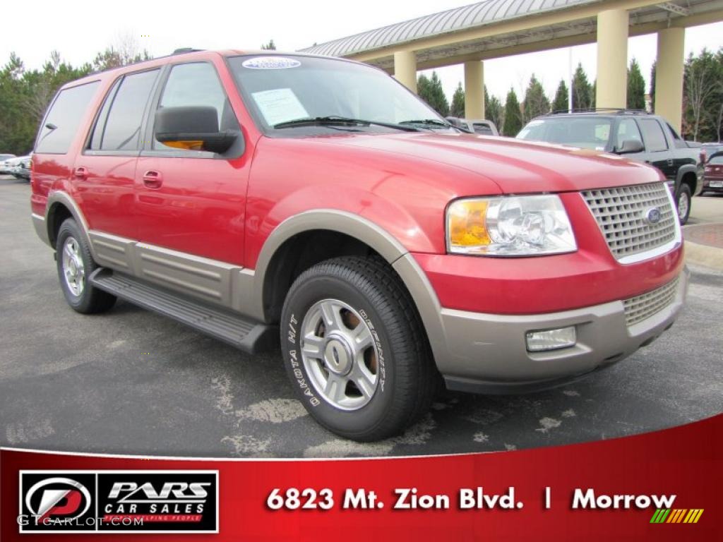 2003 Expedition Eddie Bauer - Laser Red Tinted Metallic / Medium Parchment photo #4