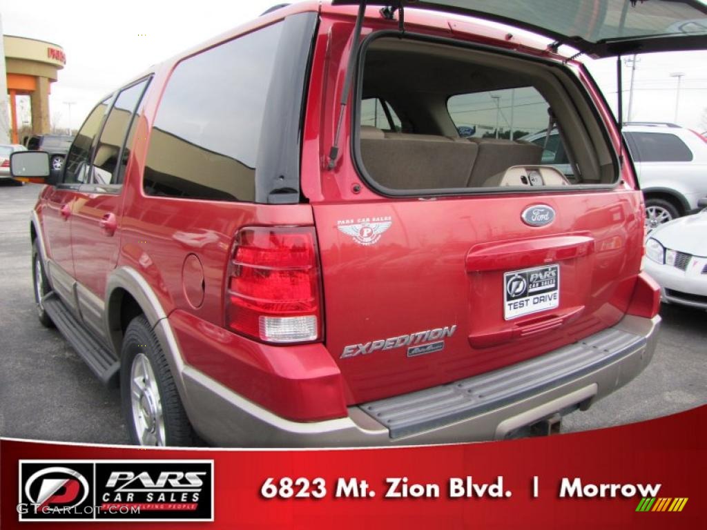 2003 Expedition Eddie Bauer - Laser Red Tinted Metallic / Medium Parchment photo #9