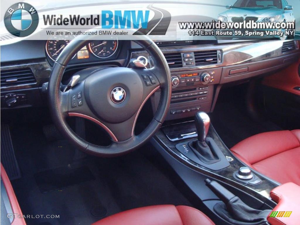 2008 3 Series 335xi Coupe - Alpine White / Coral Red/Black photo #13
