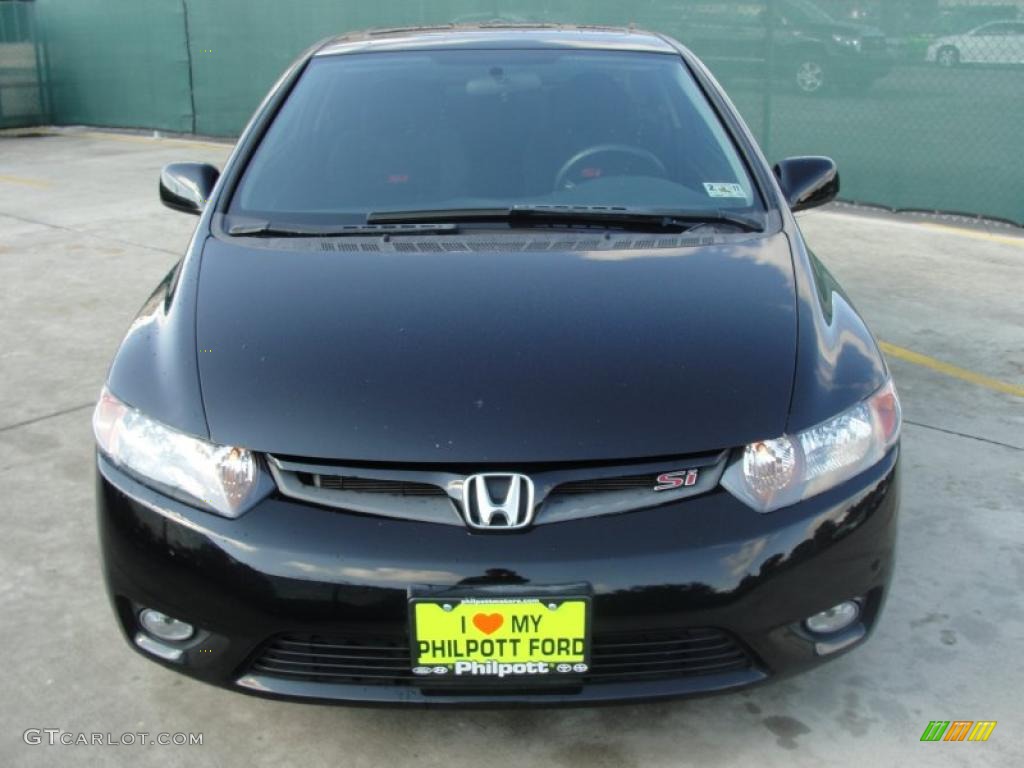 2008 Civic Si Coupe - Nighthawk Black Pearl / Black photo #8