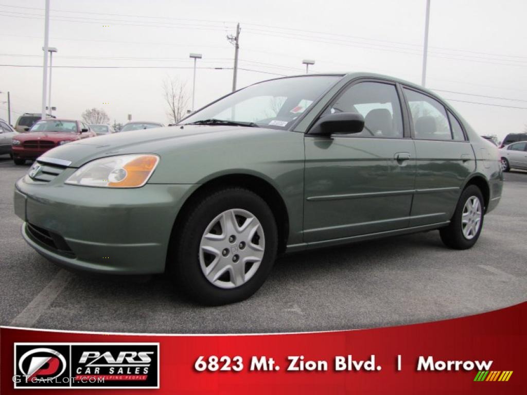 2003 Civic LX Sedan - Galapagos Green / Ivory photo #1