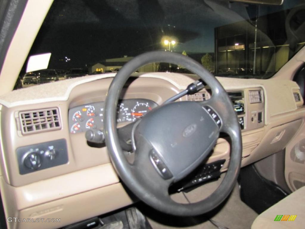 1999 Ford F250 Super Duty XL Extended Cab 4x4 Medium Prairie Tan Steering Wheel Photo #41219599