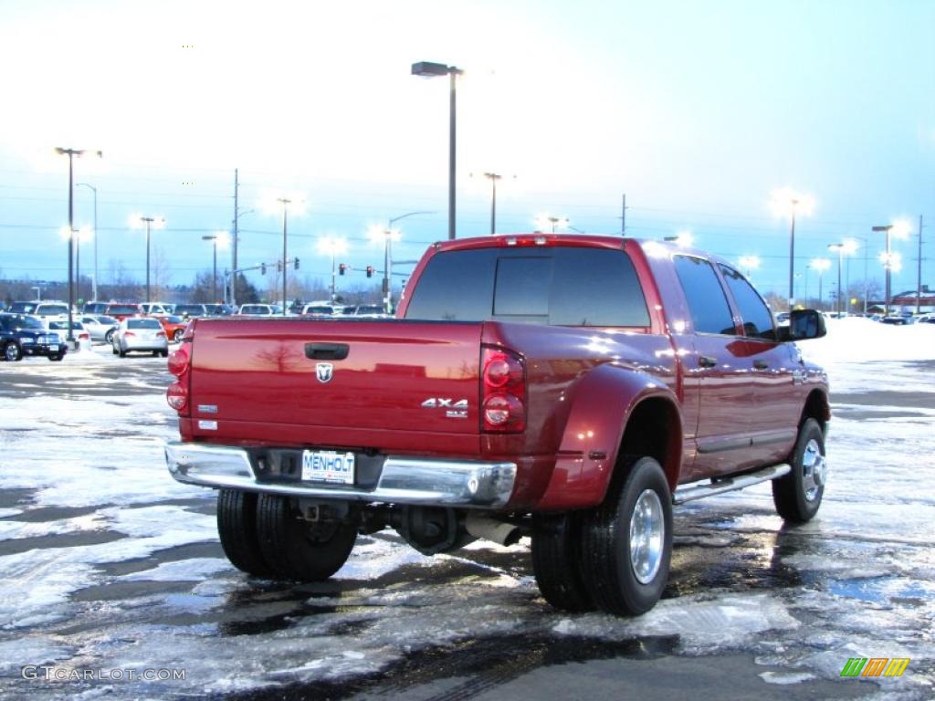 2008 Ram 3500 Laramie Mega Cab 4x4 Dually - Inferno Red Crystal Pearl / Khaki photo #10