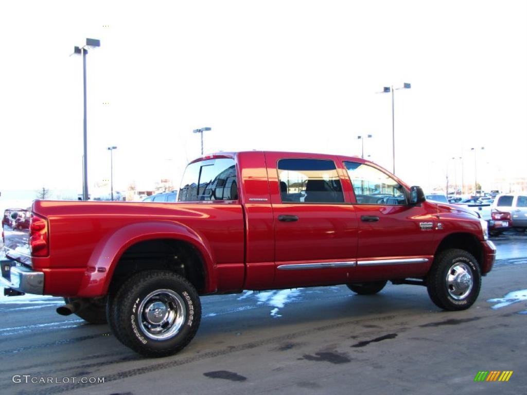 Inferno Red Crystal Pearl 2007 Dodge Ram 3500 Laramie Mega Cab 4x4 Dually Exterior Photo #41220367